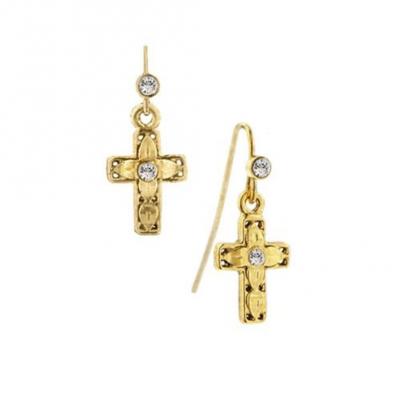 gold tone cross earrings.JPG